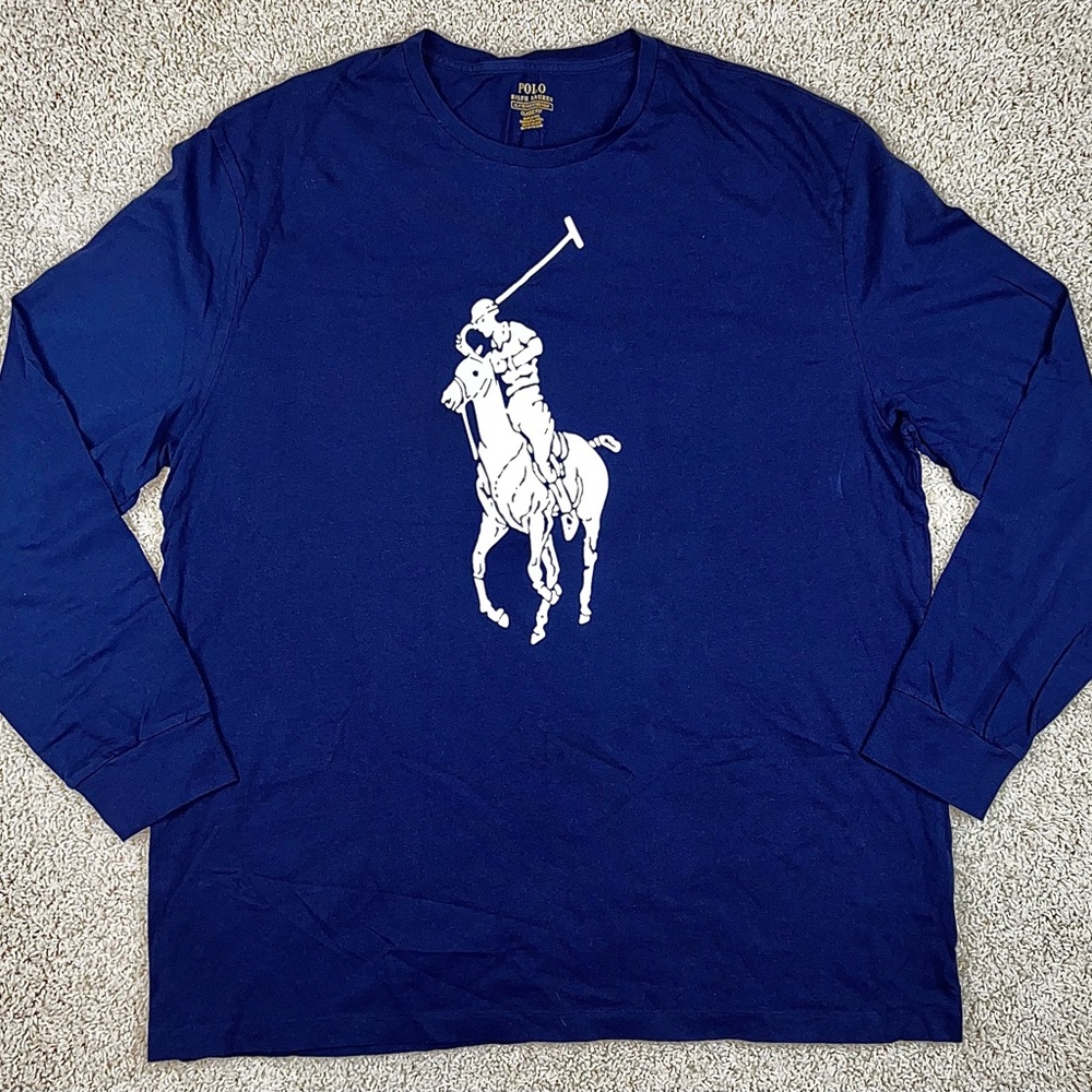 Men’s XL polo Ralph Lauren Navy blue long sleeved Classic Fit tshirt